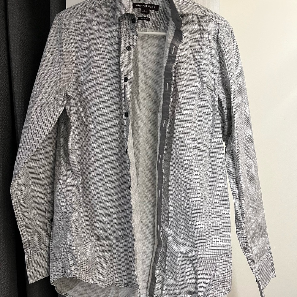 Michael Kors Black and White Patterned Shirt